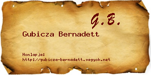 Gubicza Bernadett névjegykártya